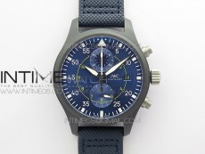 Pilot Chrono Blue Angels Black Ceramic ZF Best Edition on Blue Leather Strap A7750