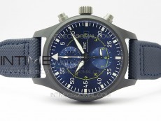 Pilot Chrono Blue Angels Black Ceramic ZF Best Edition on Blue Leather Strap A7750