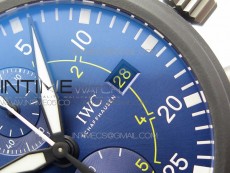 Pilot Chrono Blue Angels Black Ceramic ZF Best Edition on Blue Leather Strap A7750