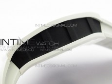 RM055 White Ceramic KVF Best Edition Skeleton Dial Blue Crown on White Rubber Strap MIYOTA8215 V3
