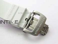 RM055 White Ceramic KVF Best Edition Skeleton Dial Blue Crown on White Rubber Strap MIYOTA8215 V3