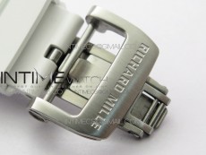 RM055 White Ceramic KVF Best Edition Skeleton Dial Blue Crown on White Rubber Strap MIYOTA8215 V3