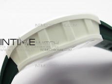 RM055 White Ceramic KVF Best Edition Skeleton Dial White  on Green Rubber Strap MIYOTA8215 V3