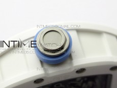 RM055 White Ceramic KVF Best Edition Skeleton Dial on Blue Rubber Strap MIYOTA8215 V3