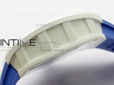 RM055 White Ceramic KVF Best Edition Skeleton Dial on Blue Rubber Strap MIYOTA8215 V3