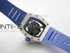 RM055 White Ceramic KVF Best Edition Skeleton Dial on Blue Rubber Strap MIYOTA8215 V3