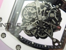 RM055 White Ceramic KVF Best Edition Skeleton Dial on Pink Rubber Strap MIYOTA8215 V3