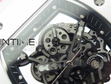 RM055 White Ceramic KVF Best Edition Skeleton Dial on Pink Rubber Strap MIYOTA8215 V3