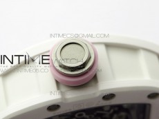 RM055 White Ceramic KVF Best Edition Skeleton Dial on Pink Rubber Strap MIYOTA8215 V3