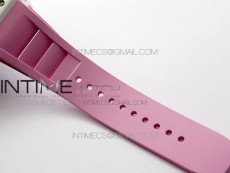 RM055 White Ceramic KVF Best Edition Skeleton Dial on Pink Rubber Strap MIYOTA8215 V3