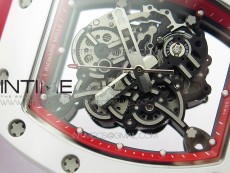 RM055 White Ceramic KVF Best Edition Skeleton Dial on Red Rubber Strap MIYOTA8215 V3