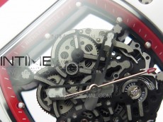 RM055 White Ceramic KVF Best Edition Skeleton Dial on Red Rubber Strap MIYOTA8215 V3