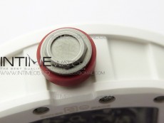 RM055 White Ceramic KVF Best Edition Skeleton Dial on Red Rubber Strap MIYOTA8215 V3