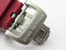 RM055 White Ceramic KVF Best Edition Skeleton Dial on Red Rubber Strap MIYOTA8215 V3