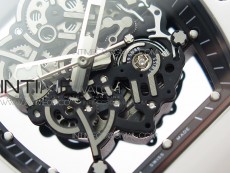 RM055 White Ceramic KVF Best Edition Skeleton Dial on Orange Rubber Strap MIYOTA8215 V3