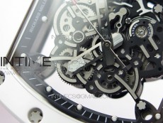 RM055 White Ceramic KVF Best Edition Skeleton Dial on Orange Rubber Strap MIYOTA8215 V3