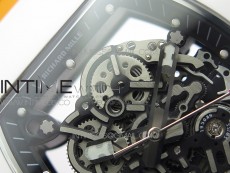 RM055 White Ceramic KVF Best Edition Skeleton Dial on Orange Rubber Strap MIYOTA8215 V3