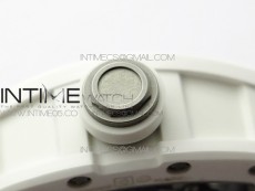 RM055 White Ceramic KVF Best Edition Skeleton Dial on Orange Rubber Strap MIYOTA8215 V3