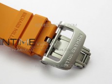 RM055 White Ceramic KVF Best Edition Skeleton Dial on Orange Rubber Strap MIYOTA8215 V3