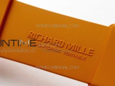 RM055 White Ceramic KVF Best Edition Skeleton Dial on Orange Rubber Strap MIYOTA8215 V3