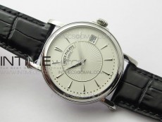 Calatrava 5153G-010 SS ZF 1:1 Best Edition White textured dial on Black Leather Strap A324CS