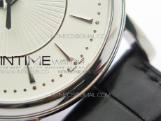 Calatrava 5153G-010 SS ZF 1:1 Best Edition White textured dial on Black Leather Strap A324CS