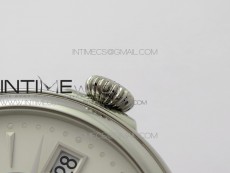 Calatrava 5153G-010 SS ZF 1:1 Best Edition White textured dial on Black Leather Strap A324CS