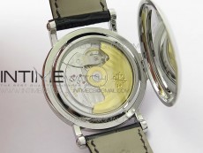 Calatrava 5153G-010 SS ZF 1:1 Best Edition White textured dial on Black Leather Strap A324CS