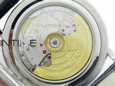 Calatrava 5153G-010 SS ZF 1:1 Best Edition White textured dial on Black Leather Strap A324CS