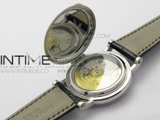 Calatrava 5153G-010 SS ZF 1:1 Best Edition White textured dial on Black Leather Strap A324CS