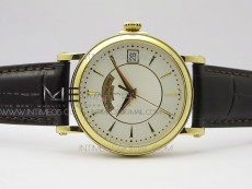 Calatrava 5153G-010 YG ZF 1:1 Best Edition White textured dial on Brown Leather Strap A324CS