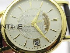 Calatrava 5153G-010 YG ZF 1:1 Best Edition White textured dial on Brown Leather Strap A324CS