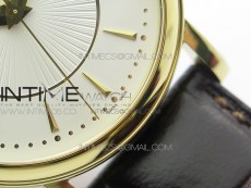 Calatrava 5153G-010 YG ZF 1:1 Best Edition White textured dial on Brown Leather Strap A324CS