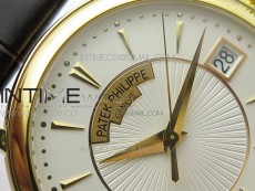 Calatrava 5153G-010 YG ZF 1:1 Best Edition White textured dial on Brown Leather Strap A324CS
