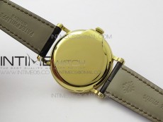 Calatrava 5153G-010 YG ZF 1:1 Best Edition White textured dial on Brown Leather Strap A324CS