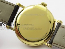 Calatrava 5153G-010 YG ZF 1:1 Best Edition White textured dial on Brown Leather Strap A324CS
