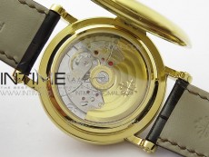 Calatrava 5153G-010 YG ZF 1:1 Best Edition White textured dial on Brown Leather Strap A324CS