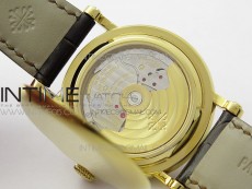 Calatrava 5153G-010 YG ZF 1:1 Best Edition White textured dial on Brown Leather Strap A324CS