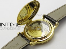 Calatrava 5153G-010 YG ZF 1:1 Best Edition White textured dial on Brown Leather Strap A324CS