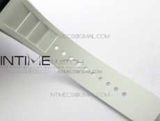 RM12-1 Real Tourbillon Forge Carbon KVF Best Edition Skeleton Dial on White Rubber Strap