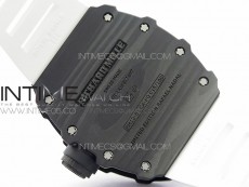 RM12-1 Real Tourbillon Forge Carbon KVF Best Edition Skeleton Dial on White Rubber Strap