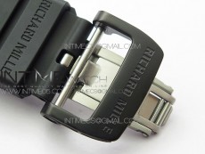 RM12-1 Real Tourbillon Forge Carbon KVF Best Edition Skeleton Dial on Black Rubber Strap