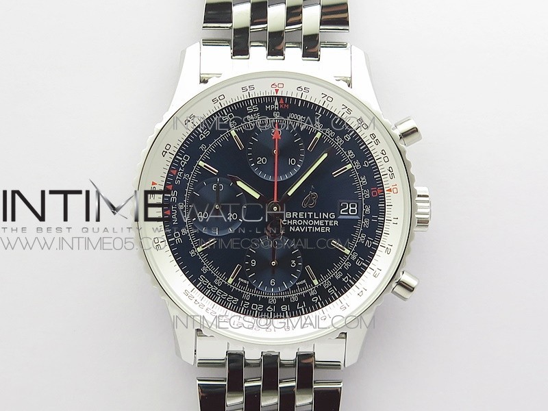 Navitimer 1 41mm SS KOR 1:1 Best Edition SS Blue Dial on SS Bracelet A7750(Free leather strap) Navitimer 1 41mm SS KOR 1:1 Best Edition SS Blue Dial on SS Bracelet A7750(Free leather strap)