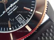 SuperOcean 42mm AB2010 DLC/RG B50 1:1 Best Edition Black Dial Black Ceramic Bezel on Black Rubber strap A2824