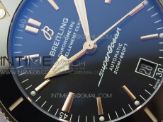 SuperOcean 42mm AB2010 DLC/RG B50 1:1 Best Edition Black Dial Black Ceramic Bezel on Black Rubber strap A2824