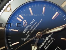 SuperOcean 42mm AB2010 DLC/RG B50 1:1 Best Edition Black Dial Black Ceramic Bezel on Black Rubber strap A2824