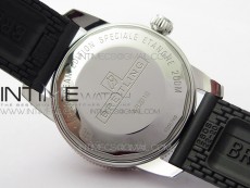 SuperOcean 42mm AB2010 SS/RG B50 1:1 Best Edition Black Dial Black Ceramic Bezel on Black Rubber strap A2824