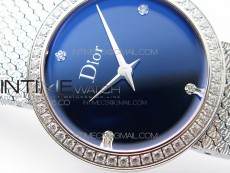 La d de dior satine SS Case 5055F 1:1 Best Edition  Blue Dial on SS bracelet Swiss Quartz