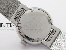 La d de dior satine SS Case 5055F 1:1 Best Edition  Blue Dial on SS bracelet Swiss Quartz