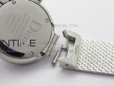 La d de dior satine SS Case 5055F 1:1 Best Edition  Blue Dial on SS bracelet Swiss Quartz